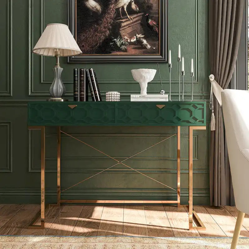 Scrivania da ufficio lucida Clihome con cassetti portaoggetti