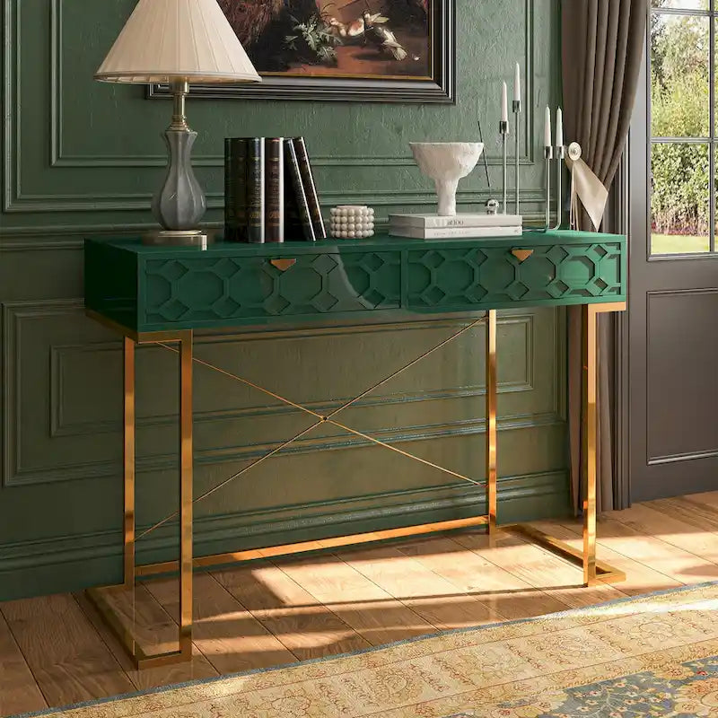 Scrivania da ufficio lucida Clihome con cassetti portaoggetti