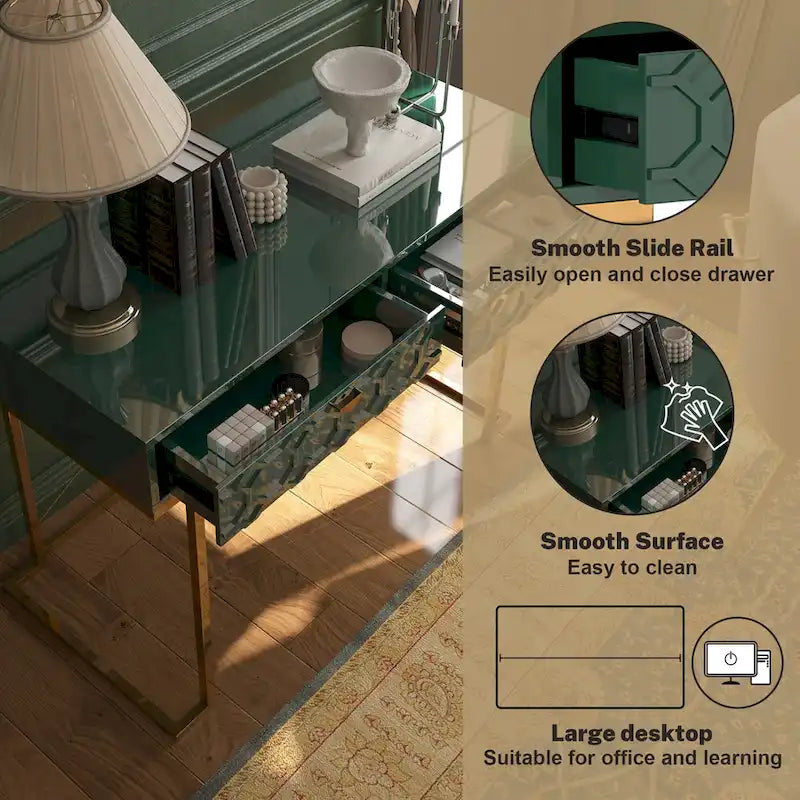 Scrivania da ufficio lucida Clihome con cassetti portaoggetti