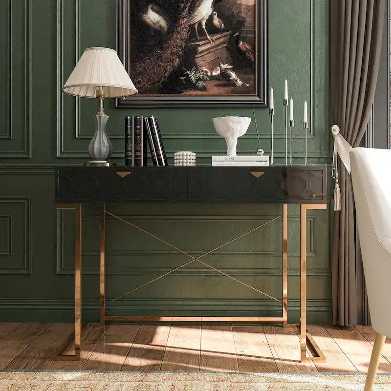 Scrivania da ufficio lucida Clihome con cassetti portaoggetti