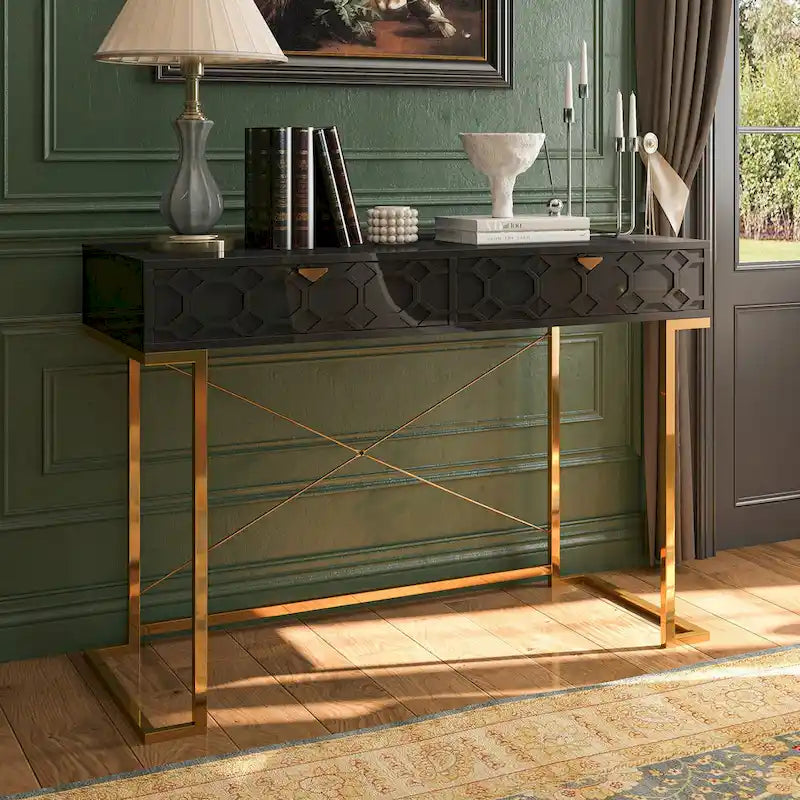 Scrivania da ufficio lucida Clihome con cassetti portaoggetti