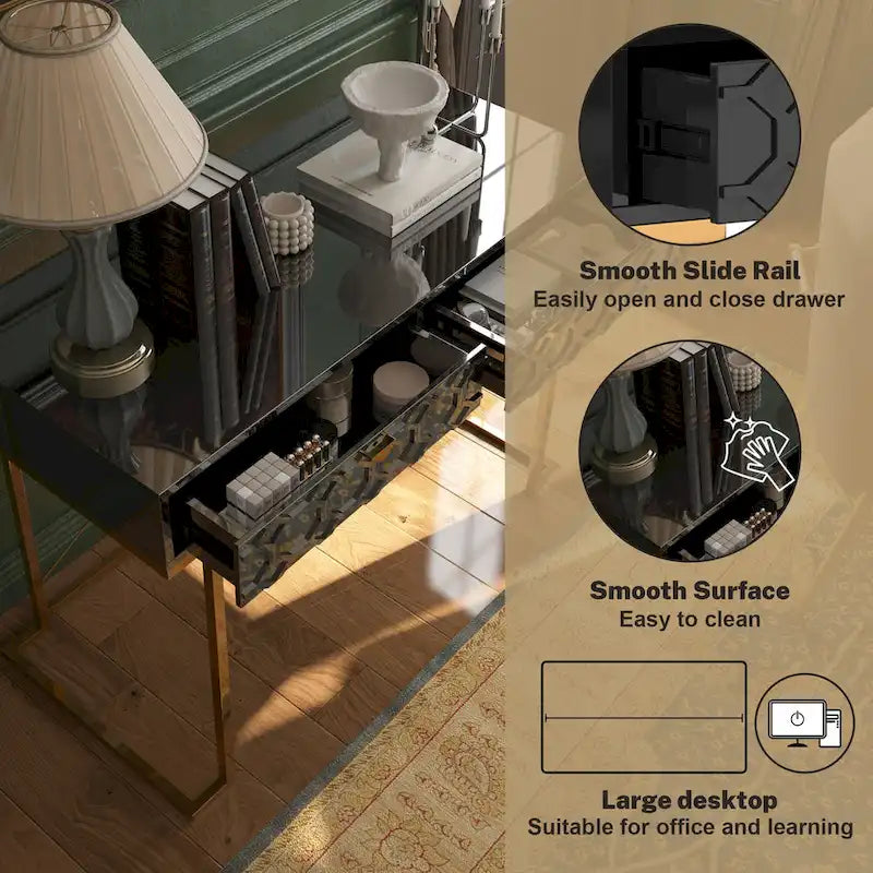 Scrivania da ufficio lucida Clihome con cassetti portaoggetti