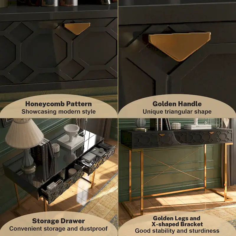 Scrivania da ufficio lucida Clihome con cassetti portaoggetti