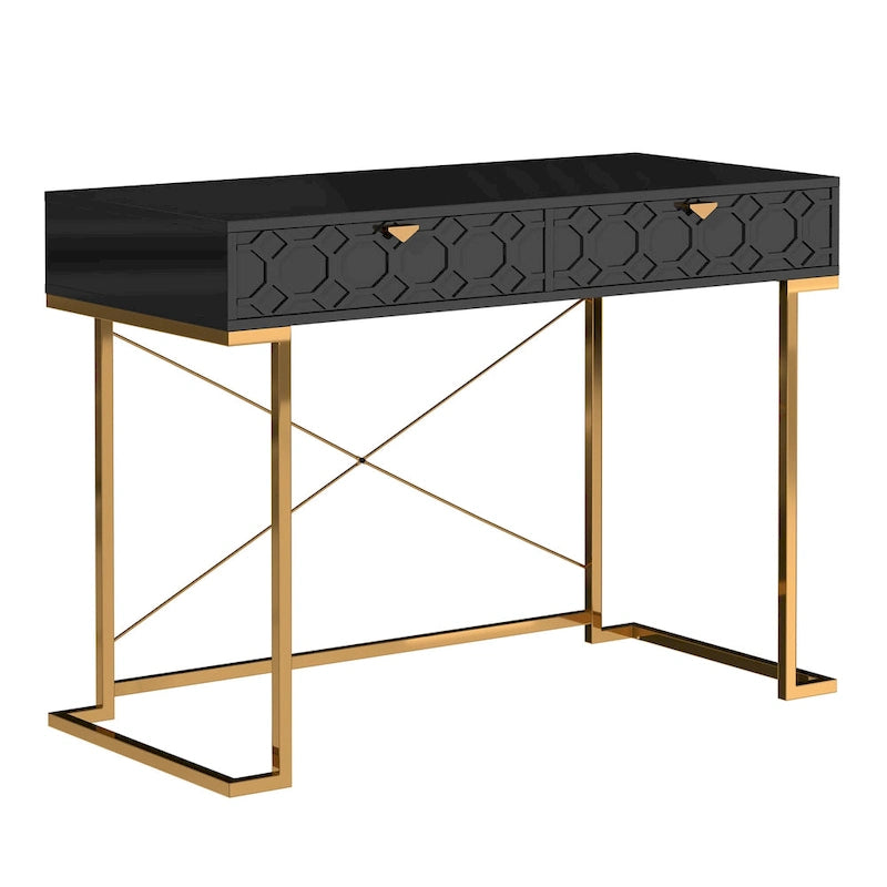 Scrivania da ufficio lucida Clihome con cassetti portaoggetti