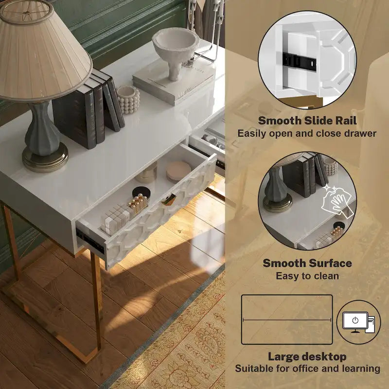 Scrivania da ufficio lucida Clihome con cassetti portaoggetti