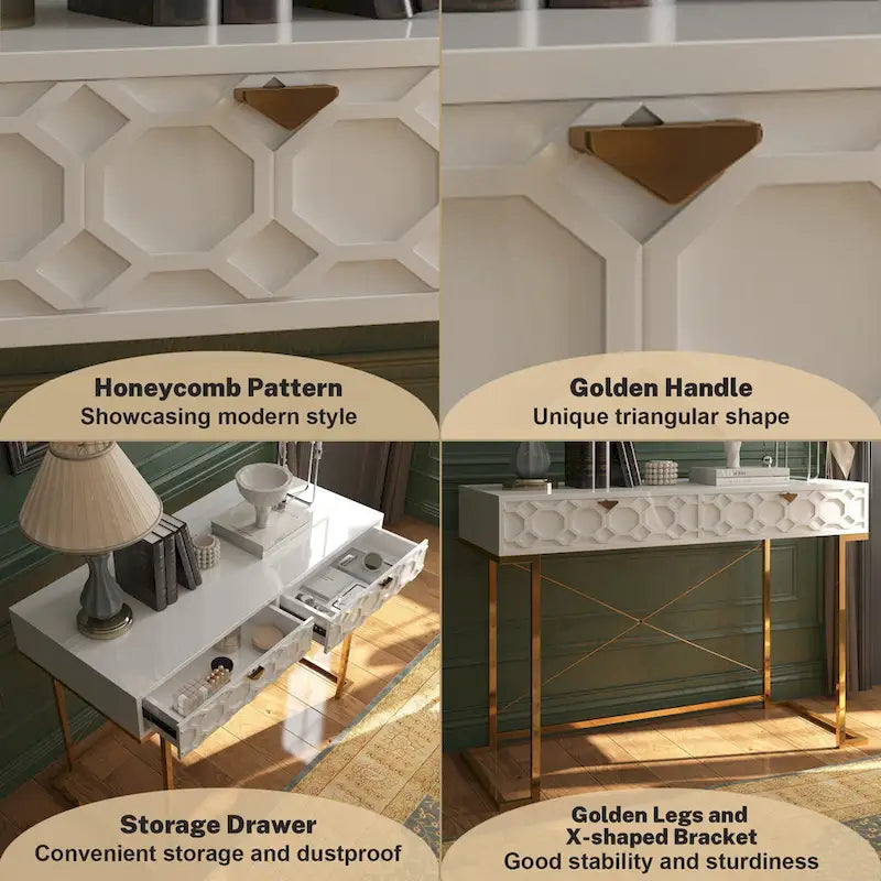 Scrivania da ufficio lucida Clihome con cassetti portaoggetti