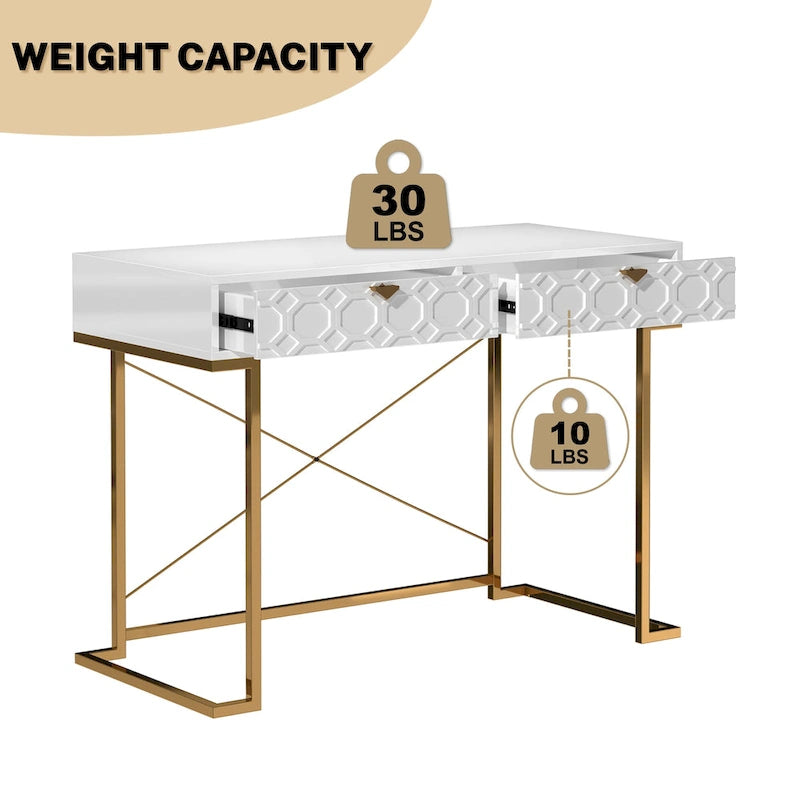 Scrivania da ufficio lucida Clihome con cassetti portaoggetti