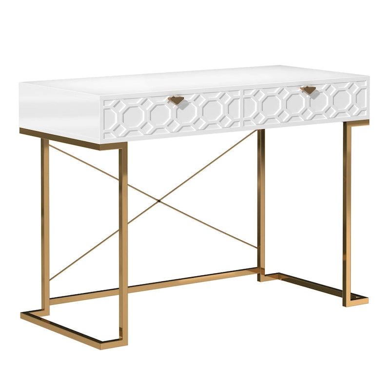 Scrivania da ufficio lucida Clihome con cassetti portaoggetti