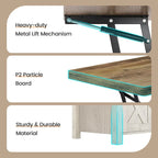 Tavolino da caffè con piano sollevabile, 2 ante scorrevoli, tavolo da pranzo con contenitore