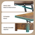 Tavolino da caffè con piano sollevabile, 2 ante scorrevoli, tavolo da pranzo con contenitore