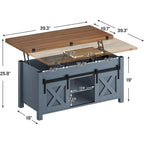 Tavolino da caffè con piano sollevabile, 2 ante scorrevoli, tavolo da pranzo con contenitore