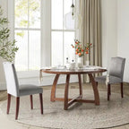 Tavolo da pranzo rotondo in legno massello Bryan Mid-century Modern 54 di HULALA HOME