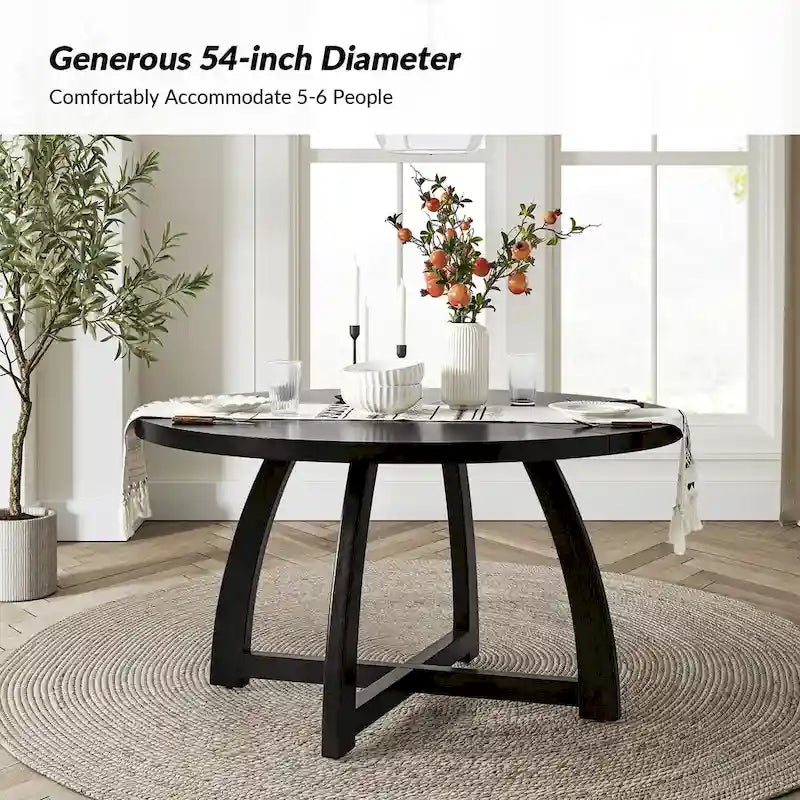 Tavolo da pranzo rotondo in legno massello Bryan Mid-century Modern 54 di HULALA HOME