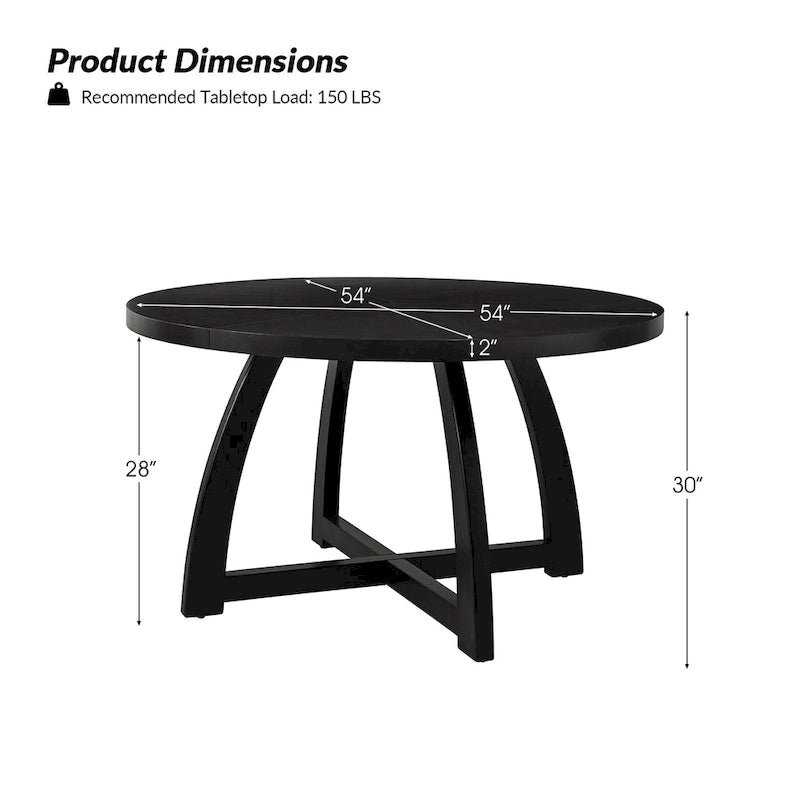 Tavolo da pranzo rotondo in legno massello Bryan Mid-century Modern 54 di HULALA HOME