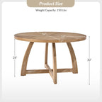 Tavolo da pranzo rotondo in legno massello Bryan Mid-century Modern 54 di HULALA HOME