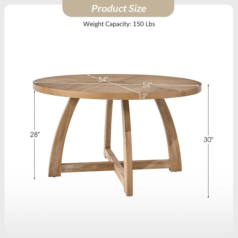 Tavolo da pranzo rotondo in legno massello Bryan Mid-century Modern 54 di HULALA HOME