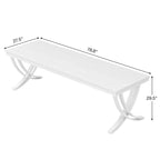 Tavolo da pranzo rettangolare per 6-8 persone, tavoli da cucina in legno di grandi dimensioni da 78 pollici, stile fattoria