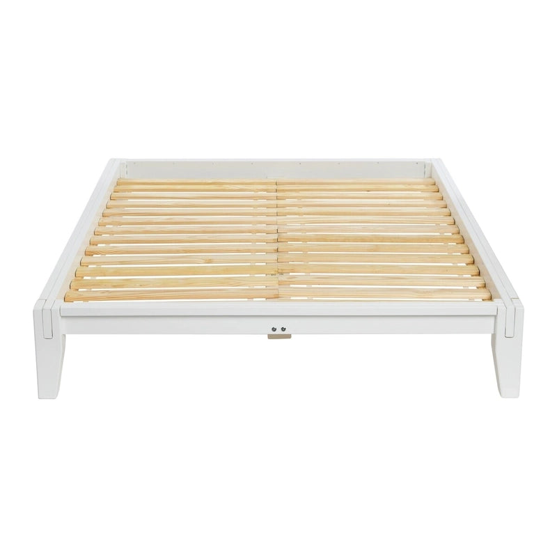 Letto a piattaforma in legno massello Yume con falegnameria giapponese