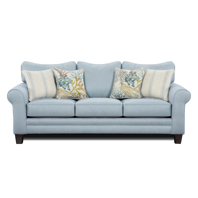 Labyrinth Sky Blue Queen Sleep Sofa