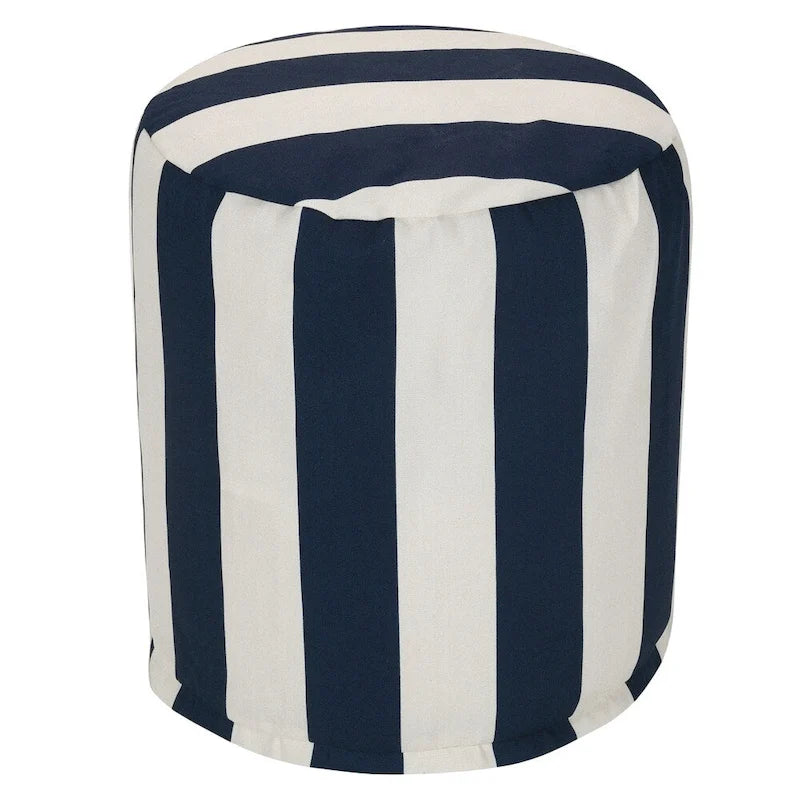 Pouf poggiapiedi per interni/esterni a righe verticali Majestic Home Goods, 16 L x 16 W x 17 H
