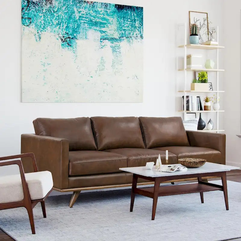 Divano Poly &amp; Bark Nolita 85 - Vera pelle italiana pieno fiore