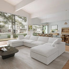 Divano componibile modulare convertibile 156, divani moderni minimalisti a forma di U con cuscini