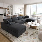 Divano componibile modulare convertibile 156, divani moderni minimalisti a forma di U con cuscini