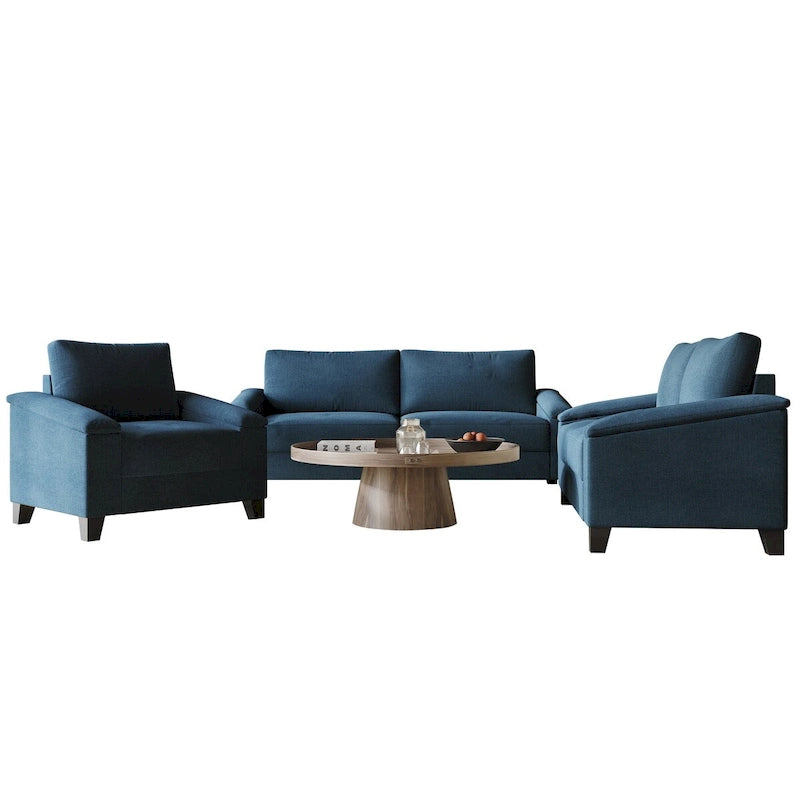 Set da soggiorno CraftPorch Simple Style con rivestimento in lino, 3 pezzi