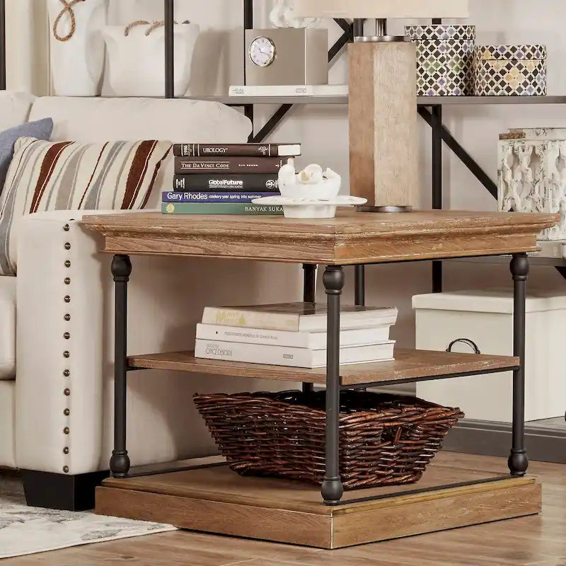 Tavolino laterale portaoggetti Barnstone Cornice Accent di iNSPIRE Q Artisan