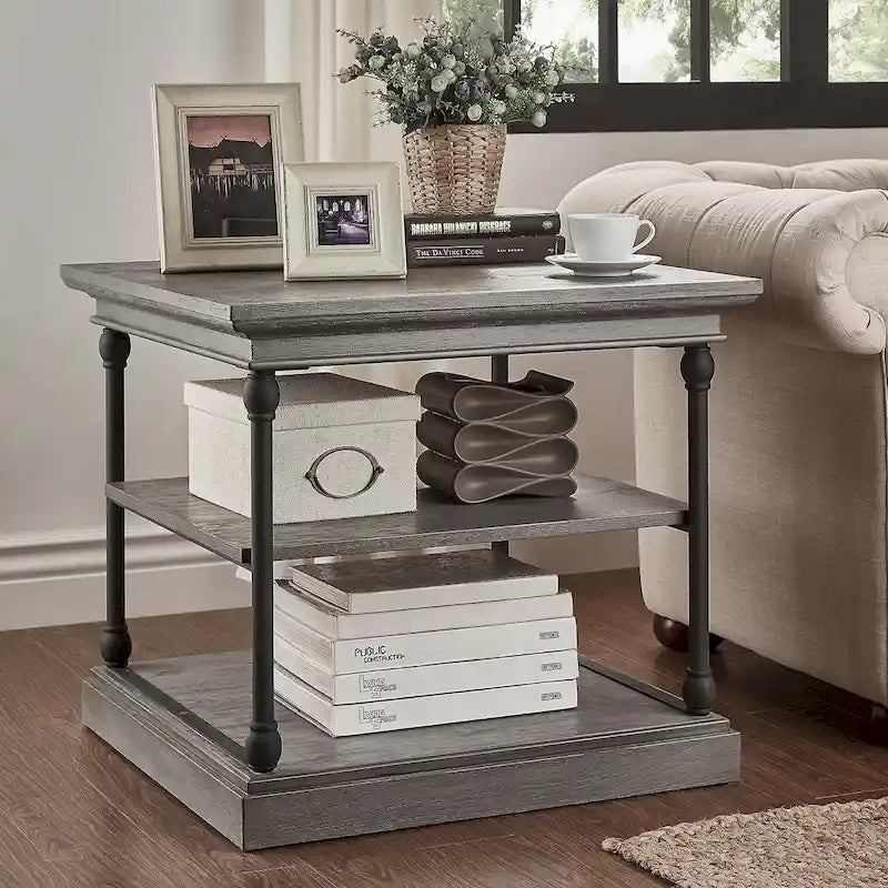 Tavolino laterale portaoggetti Barnstone Cornice Accent di iNSPIRE Q Artisan