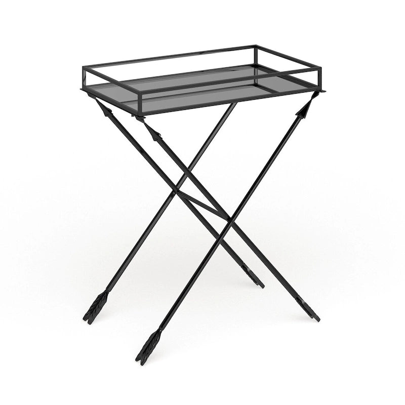 Tavolino decorativo in metallo Jalabert Arrow Silver Orchid - 21x14x26