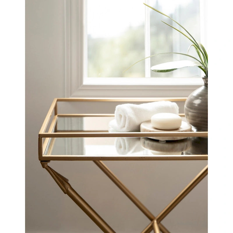 Tavolino decorativo in metallo Jalabert Arrow Silver Orchid - 21x14x26