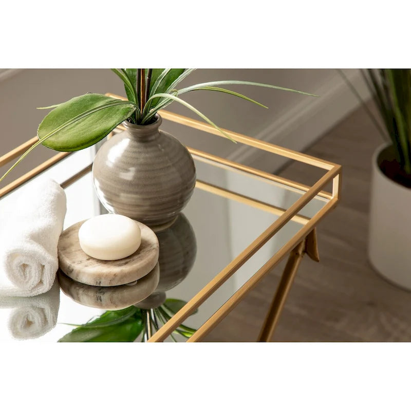 Tavolino decorativo in metallo Jalabert Arrow Silver Orchid - 21x14x26