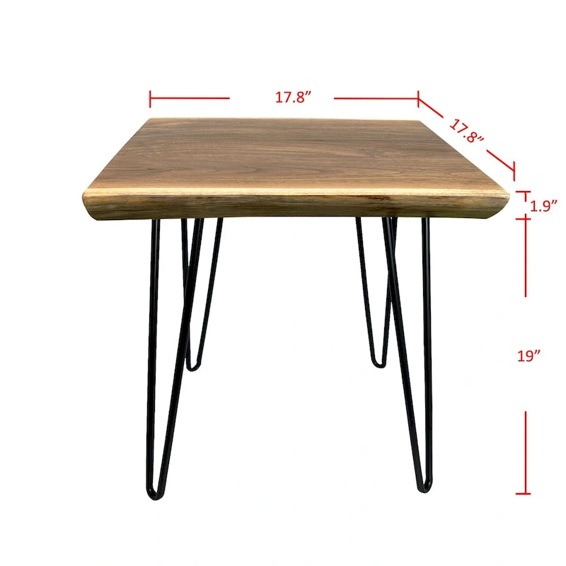 Tavolino laterale in teak Greenage con bordo vivo massello
