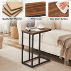 Javlergo Set di 2 tavolini da divano a forma di C, tavolino piccolo per soggiorno, tavolino stretto da comodino/tavolino porta TV