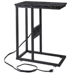 Javlergo Set di 2 tavolini da divano a forma di C, tavolino piccolo per soggiorno, tavolino stretto da comodino/tavolino porta TV