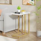 Javlergo Set di 2 tavolini da divano a forma di C, tavolino piccolo per soggiorno, tavolino stretto da comodino/tavolino porta TV