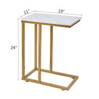 Javlergo Set di 2 tavolini da divano a forma di C, tavolino piccolo per soggiorno, tavolino stretto da comodino/tavolino porta TV