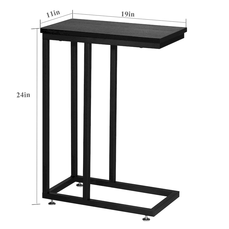 Javlergo Set di 2 tavolini da divano a forma di C, tavolino piccolo per soggiorno, tavolino stretto da comodino/tavolino porta TV