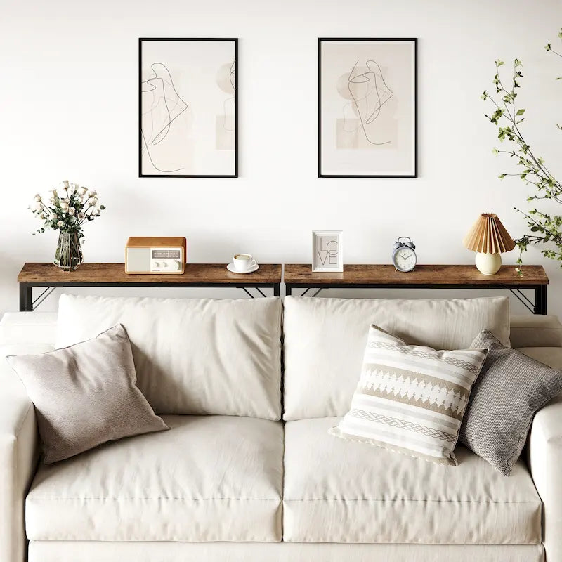 5.9 Tavolino da divano stretto, tavolino da consolle sottile con contenitore