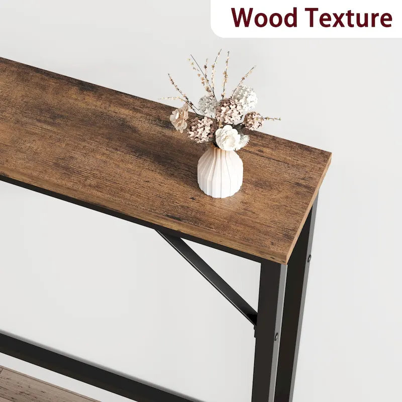 5.9 Tavolino da divano stretto, tavolino da consolle sottile con contenitore