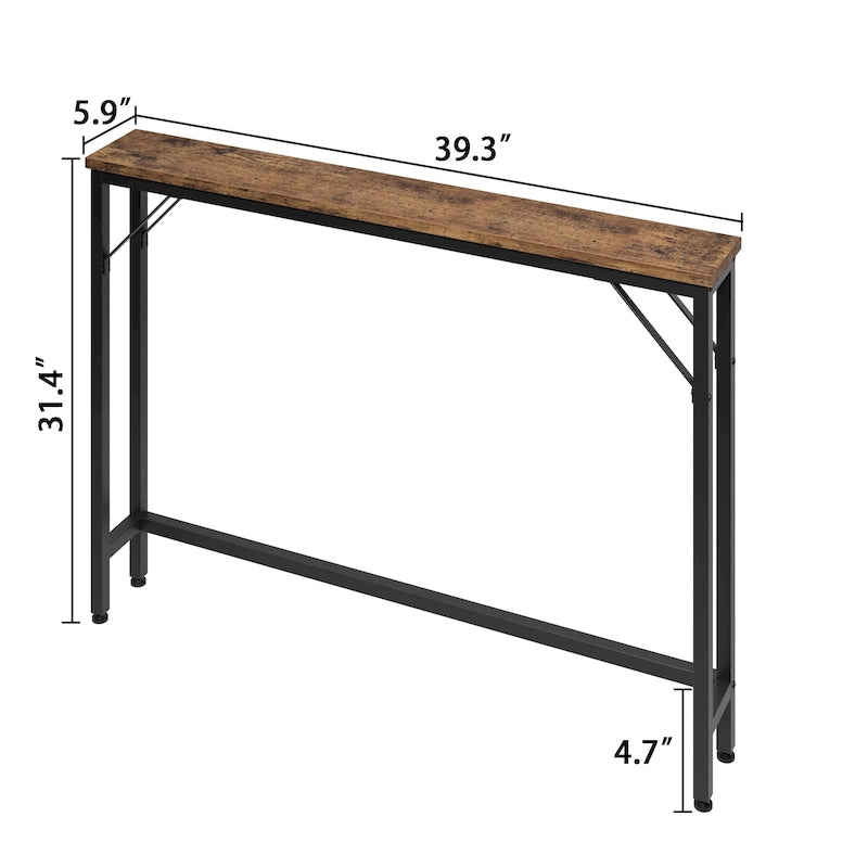 5.9 Tavolino da divano stretto, tavolino da consolle sottile con contenitore
