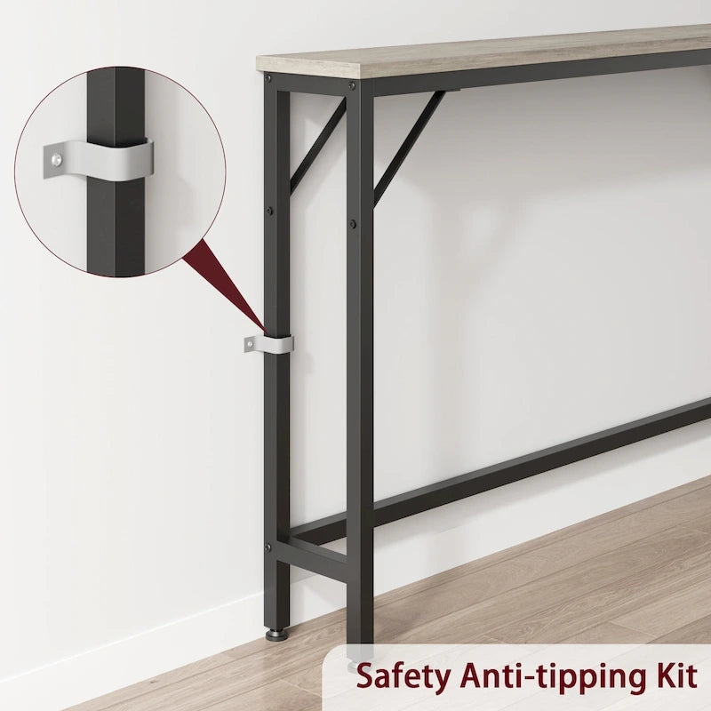5.9 Tavolino da divano stretto, tavolino da consolle sottile con contenitore