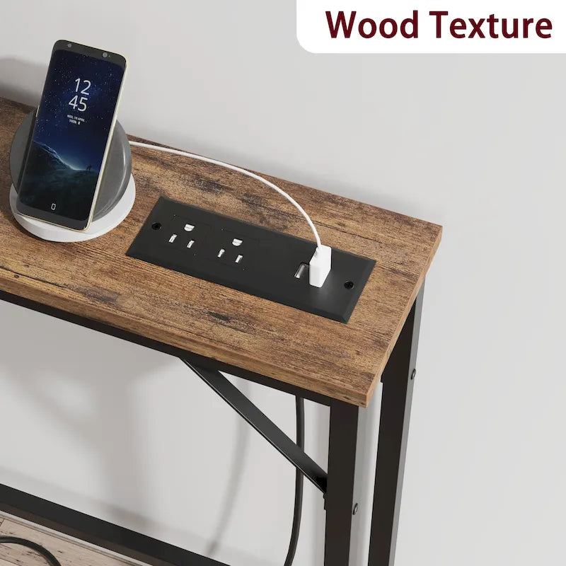 5.9 Tavolino da divano stretto, tavolino da consolle sottile con contenitore