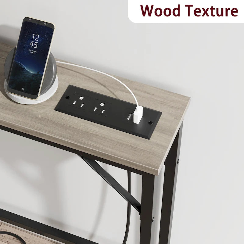 5.9 Tavolino da divano stretto, tavolino da consolle sottile con contenitore