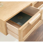 Kate e Laurel Ori Consolle galleggiante in rattan - 28x13x6