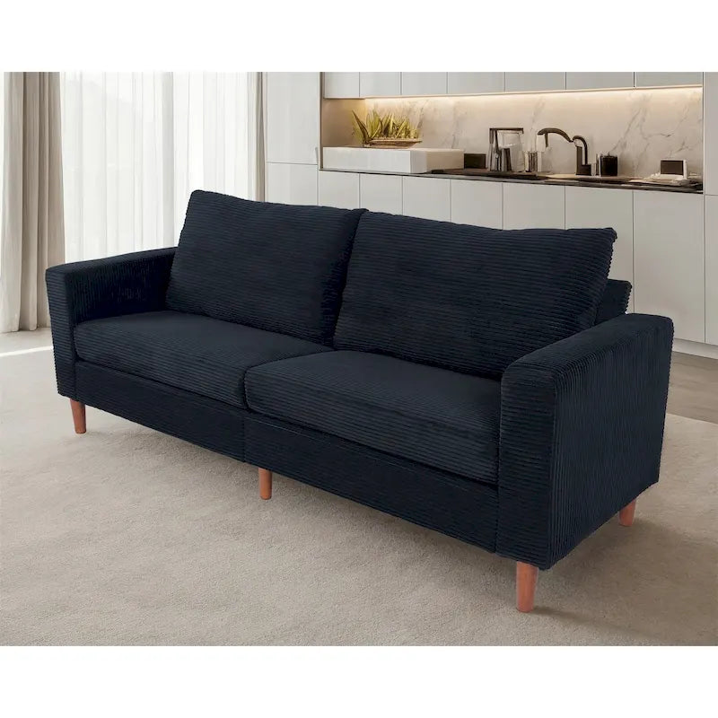 Divano da 82 pollici, comodo divano con sedute extra profonde, divano in velluto a coste per soggiorno, divano a due posti, cuscini rimovibili per copridivano