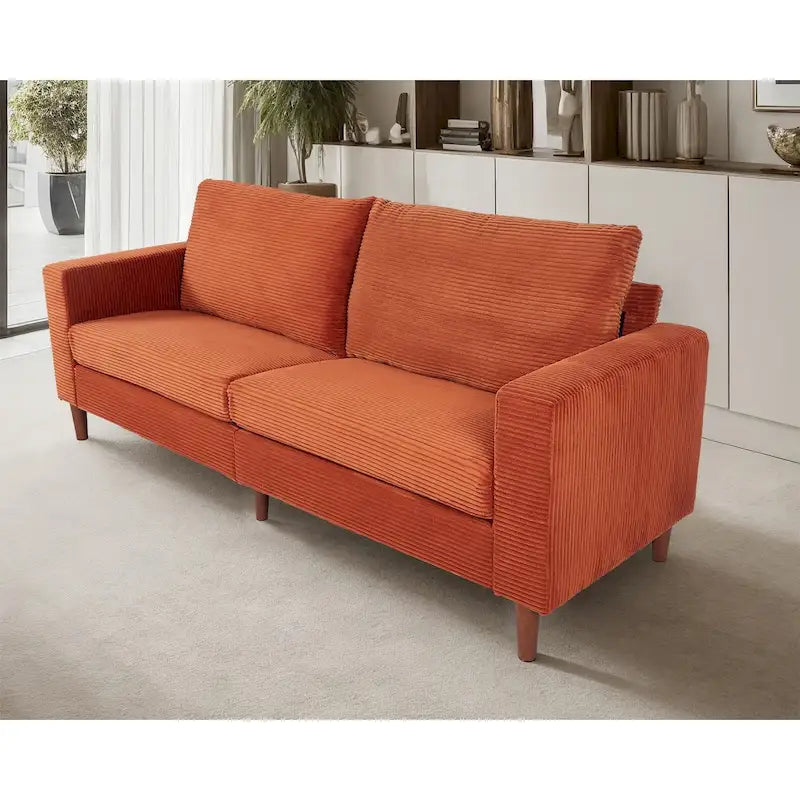 Divano da 82 pollici, comodo divano con sedute extra profonde, divano in velluto a coste per soggiorno, divano a due posti, cuscini rimovibili per copridivano