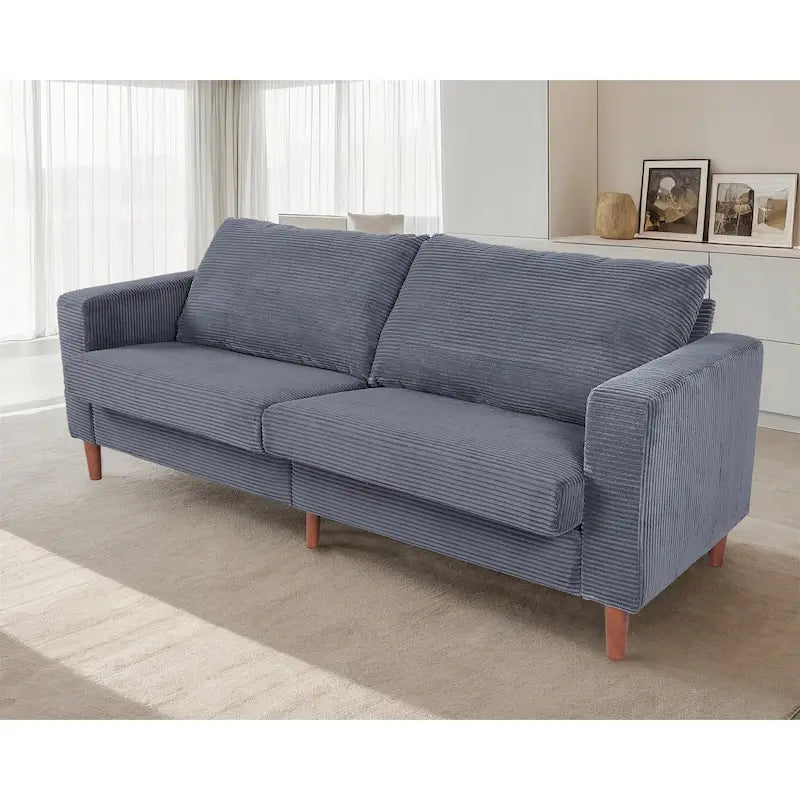 Divano da 82 pollici, comodo divano con sedute extra profonde, divano in velluto a coste per soggiorno, divano a due posti, cuscini rimovibili per copridivano