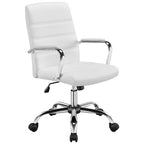 Yaheetech Adjustable Mid-Back Faux Leather Swivel Office Chair